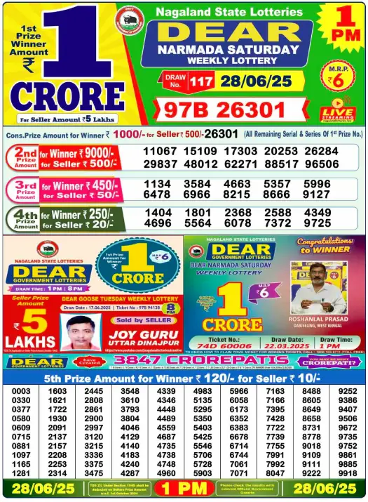 You are currently viewing June 28 2025
 Result 1 PM