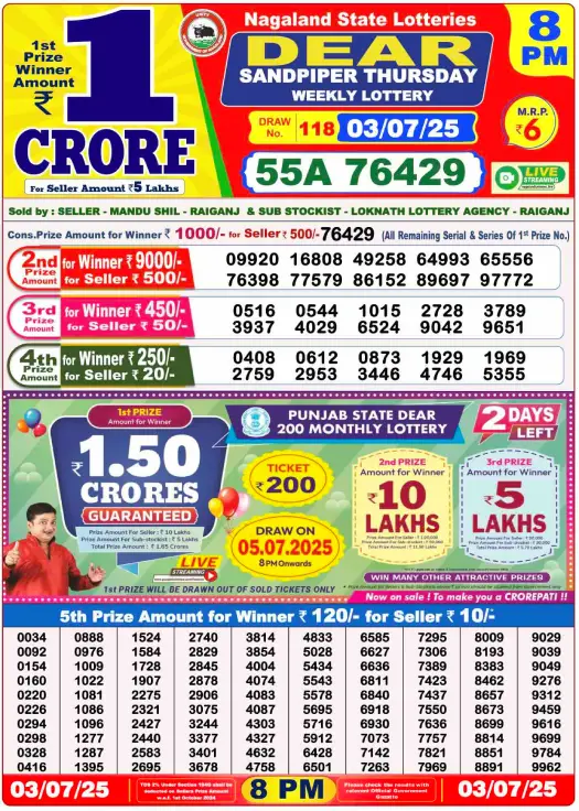 You are currently viewing July 03 2025
 Result 8 PM